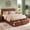 Walnut, variant on Furnibear Full Size Bed Frame with 2 Storage Drawers, Wood Platform Bed Frame with Plank Headboard for Bedroom and Guest Room, White
