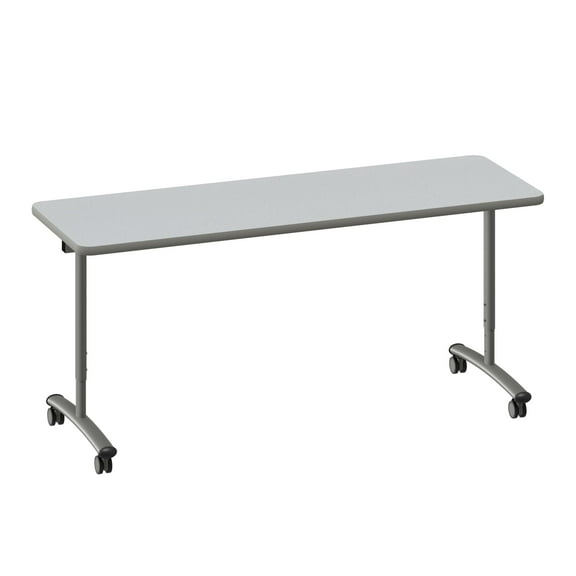 Correll Premium Sit to Stand  Flip Top Table 24x72 Gray Wood Laminate
