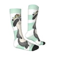 thumbnail image 3 of Easygdp Cute Raccoon Soccer Socks Sport Knee High Socks Calf Compression Athletic Socks for Men and Women, 3 of 9