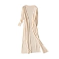 thumbnail image 7 of Gealkoca Solid Color Open Front Maxi Long Cardigan Sweater for Women Lightweight Long Sleeve Cardigan Oversized Long Coat Trendy, 7 of 7