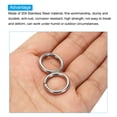 thumbnail image 4 of Uxcell 1.2" Metal O Rings, 12 Pcs 304 Stainless Steel Smooth Round Rings for Bags, Belts, 4mmx30mm, 4 of 5