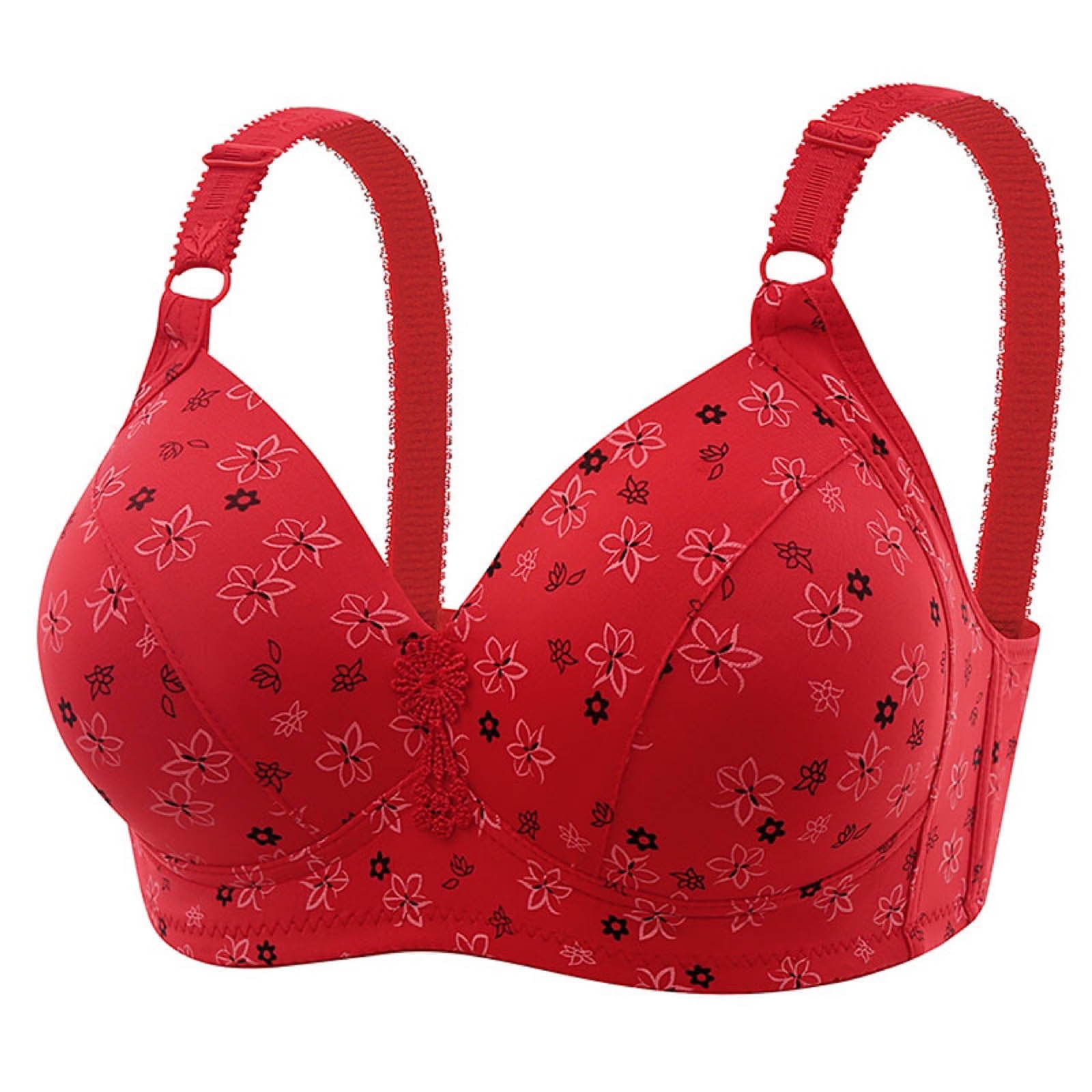 Bigersell Full Coverage Bra Woman Ladies Bra without Underwires Vest Large  Lingerie Bras Everyday Bra Regular Size Cupless Bra, Style 13022, Red 40C 
