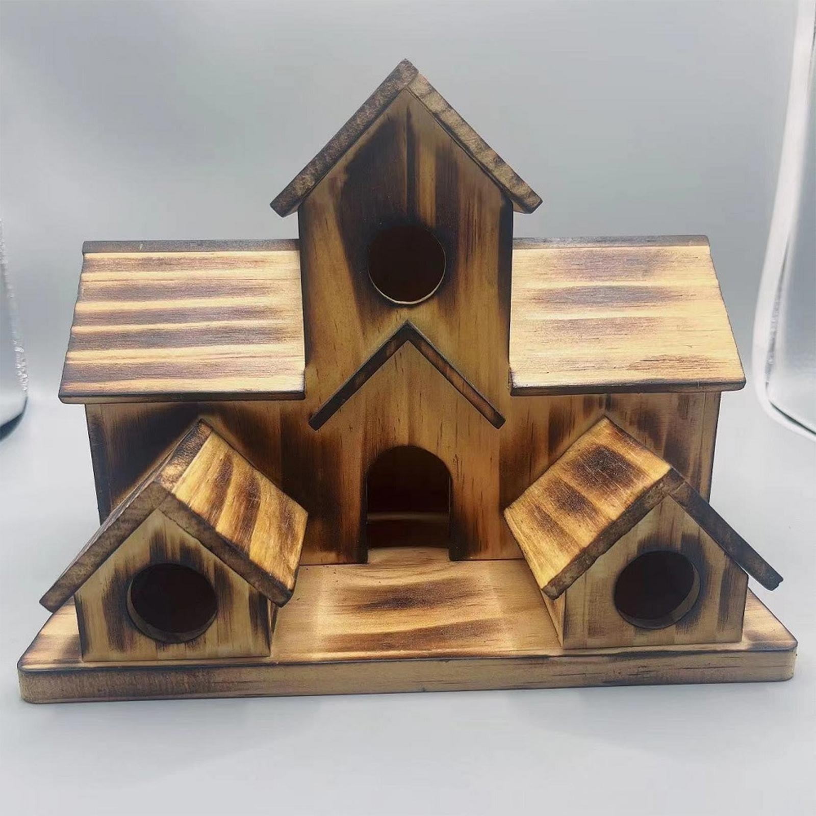 Wooden Hummingbird Birdhouse Outdoor Nesting Window with Clear Back Bath Heater for Outdoors in Winter Solar Hummingbird Feeder Hand Blown Glass Chicken Water for Cage Heated Feeders