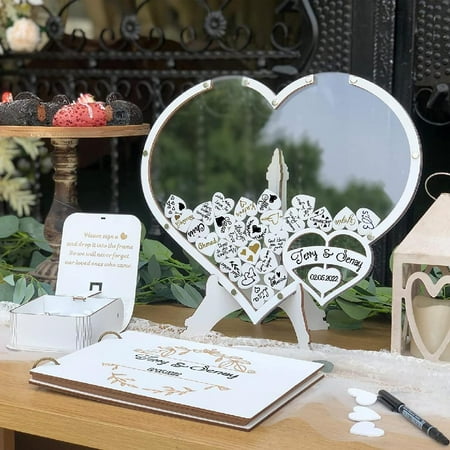 Wedding Guest Book Alternative Drop top frame guest book Guest Book Wedding Reception (White)