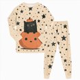 thumbnail image 4 of Gerichy Kids Halloween Pumpkin Pajamas for Girls Boys Cute Print Long Sleeve Tops and Pants Soft Sleepwear Nightwear Holiday Pajama Sets 2T-9T, 4 of 7