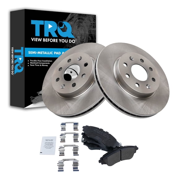 TRQ Front Brake Pad and Rotor Set Semi Metallic Rotors Fits 2000-2002 Daewoo Nubira