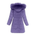 thumbnail image 4 of Winter Coats for Women Longline Quilted Coat With Detachable Hood Winter Warm Thickened Down Alternative Jacket Outerwear For Cold Weather Winter Jackets for Women, 4 of 5
