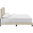thumbnail image 2 of Modern Contemporary Urban Design Bedroom King Size Platform Bed Frame, Fabric, Beige, Box Spring Required, 2 of 5