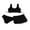Black, variant on GYRATEDREAM Girls 3 Piece Swimsuits Print Top and Shorts Bikini Set Bathing Suit with Swimsuits Cover Up for 11-12 Years