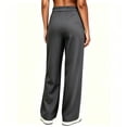 thumbnail image 4 of YUGYXL Women's High Waisted Wide Leg Dressy Pants Business Work Trousers, Flat Front Waist, Side Pockets Gray Pants, 4 of 6