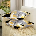 thumbnail image 3 of Abstract Throw Pillow Covers for Couch Sofa Bed, Set of 2 Modern Abstract Art Decorative Pillows Cushion Covers, Retro Yellow Grey Black Pillow Inserts Not Included, 20x20 inch, 3 of 6