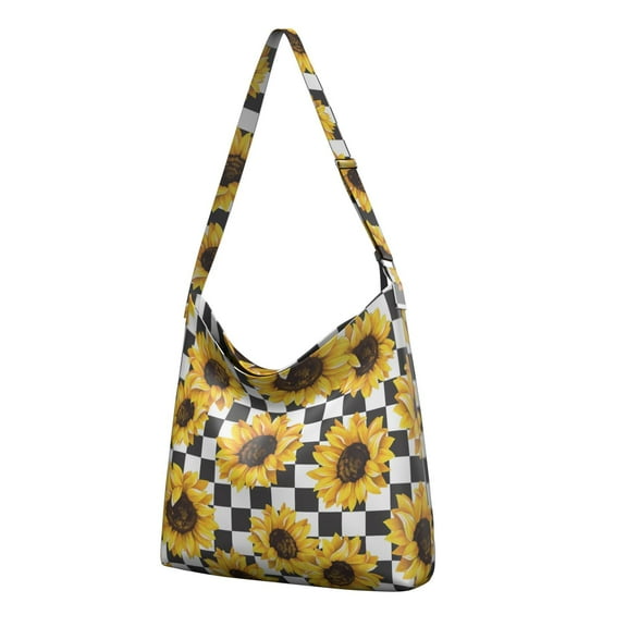 Vintage Floral Crossbody Shoulder Bag - Lightweight Boho Purse with Sunflower Design