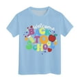 thumbnail image 4 of Povozer Toddler Baby Girl Back to School T-Shirt Outfit Kindergarten First Grade Short Sleeve T-Shirt WELCOME BACK TO SCHOOL Tops(Light Blue,4-5 Years), 4 of 4