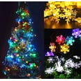 thumbnail image 5 of Solar Snowflake String Light, 16.4ft 20LED 8 Modes Waterproof Solar Powered String Fairy Lights for Patio Home Gardens Outdoor Holiday Christmas Tree Party Decorations, Multicolor, 5 of 7