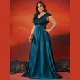 thumbnail image 2 of AURA Plus Size Evening Dress Deep V-Neck Sleeveless A-Line Party Wear Long Dress, 2 of 6
