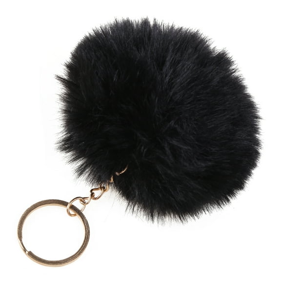 Colorful Fluffy Furry Pom Pom Keychain Soft Faux Fur Puff Hair Ball Car Keyring Women Bag Backpack Pendant Charm Jewelry