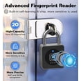 thumbnail image 3 of Fingerprint Gym Locker Lock with Code Keypad, 3 of 8