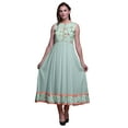 thumbnail image 1 of Bimba Kurti Indien Aquarelle Menthe Pastel pour Femmes Robe Anarkali Prête à Porter Kurti Indien Imprimée Petite, 1 of 6