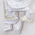 thumbnail image 4 of Zuwimk Newborn Boy Girl Clothes Sets Cotton Long Sleeve Romper Jumpsuits Unisex Outfits With Baby Mittens Hats Gloves 8Piece(A109-Sky Blue), 4 of 6
