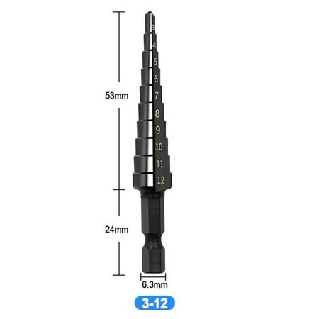 

Goodhd Nitrogen Coated Straight Groove Step Drill Bit 3-12mm 4-12mm 4-20mm Hole Cutter