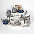 thumbnail image 1 of Noah 70+ Piece Premium Kitchen Starter Kit with Ageon Blue Pans & Stone Grey Dinnerware - Includes Non-Stick Pots & Pans, Baking Trays, Cooking Utensils, Cutlery, Mixing Bowls & Measuring Jugs, 1 of 5