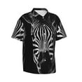 thumbnail image 2 of Black And White Zebra Hawaiian Shirts For Men, Summer Short-Sleeve Relaxed-Fit Button-Down Shirts Large, 2 of 9