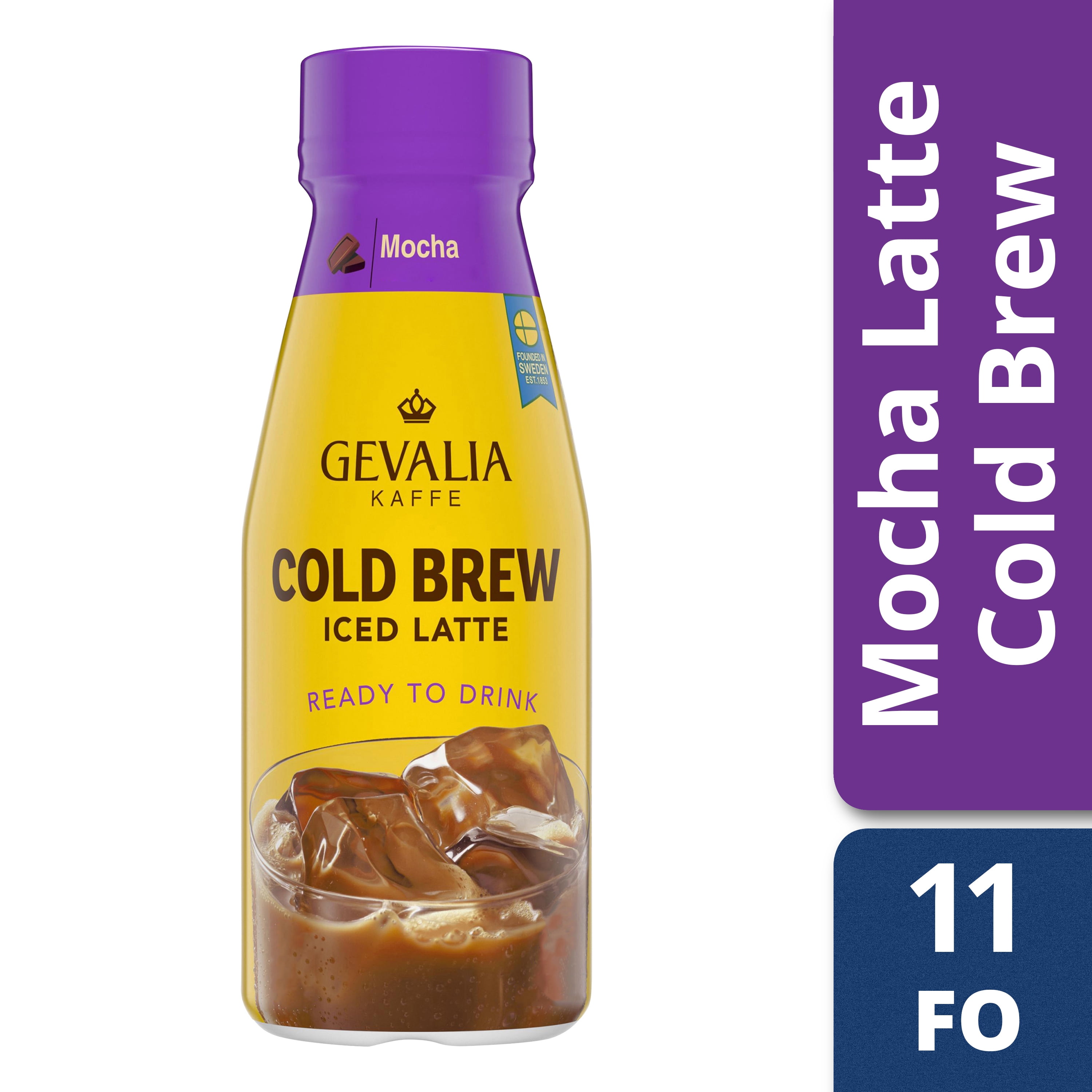 (12 Bottles) Gevalia Kaffe Cold Brew Mocha Iced Latte, 11 fl oz