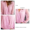 thumbnail image 4 of Top de manga larga de encaje para mujer elegante y cómoda blusa de encaje con cuello en V para mujer Elegante suave para cita ANGGREK Otros, 4 of 6