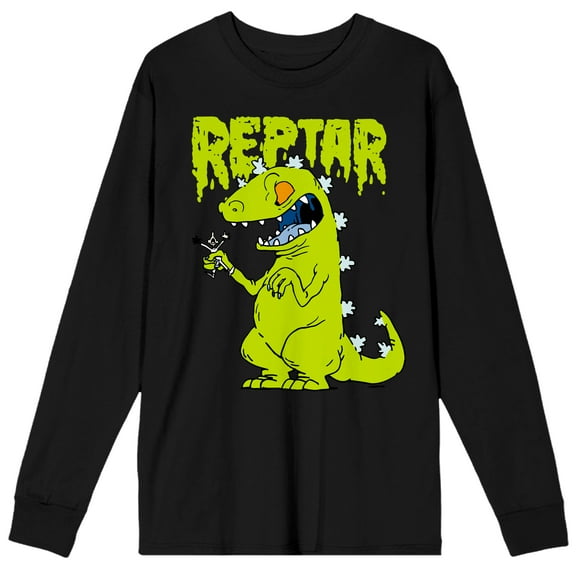 Rugrats Reptar Men's Black Long Sleeve Shirt-Medium