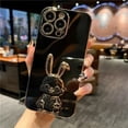 thumbnail image 3 of Luxury Cute Stand Rabbit Soft Phone Case For iphone 15 14 13 12 11 Pro Max XS XR 7 8 Plus Shockproof Silicone Kickstand Cover YXQ, 3 of 5