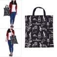 thumbnail image 2 of Cartoon Muscial Instruments Patterns Washable Cotton Cloth Handbag Music Tote Shoulder Grocery Shopping Bag for Students Girls, 2 of 4