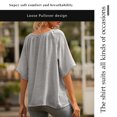 thumbnail image 4 of Baohd Femmes Blouse Manches Courtes Été Casual Top Gris L, 4 of 6