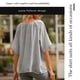 thumbnail image 3 of Camiseta Mujer Manga Corta Botón Camiseta Mujer Verano Top Blusa, M, Gris Methold AP001222-02, 3 of 7