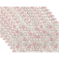 thumbnail image 1 of Placemats,Pink Grey White Hexagonal Marble Placemats 12x18 Inch Waterproof Non-Slip Washable Table Mats for Kitchen Dining Party Table Decor,Set of 6Photo Color12x18x6, 1 of 5