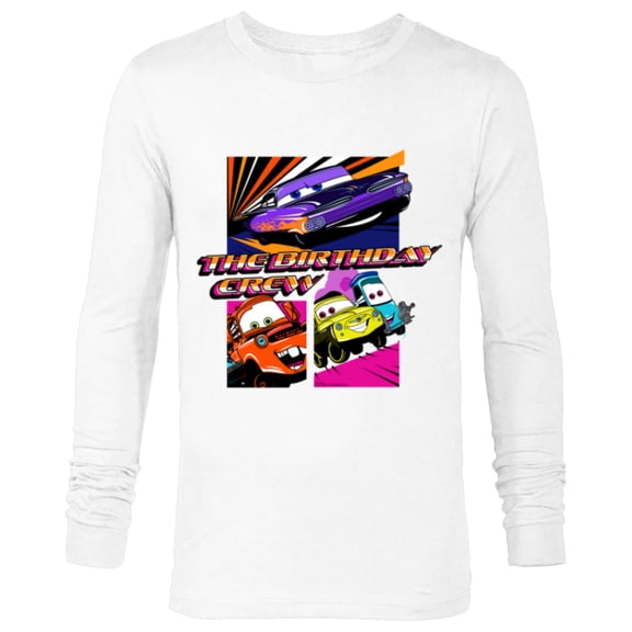 Disney and Pixar’s Cars Friends & Family Trip Birthday Crew - Long Sleeve T-Shirt for Men - Customized-White