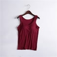 thumbnail image 3 of KBZDBZC Women's Tank Tops Womens Soft Tank Top Vest With Built In Bra Sleeveless Comfy Stretch Yoga Gym Tops Workout Tank Tops Women's Summer Tops Women Tops Womens Tops(Wine Red,L), 3 of 4