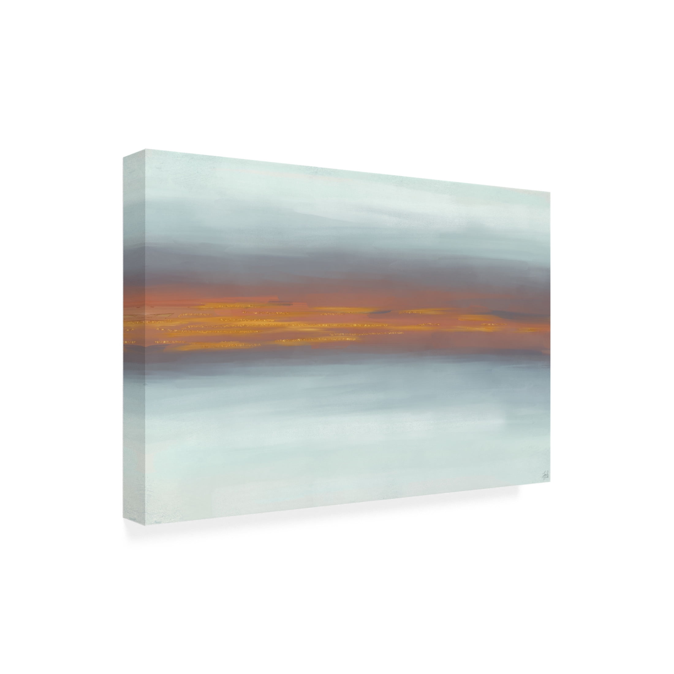 Canvas Wall Art - Line and Brush 'Bronze Distance' Wall Art for Living Room, Bedroom, or Office Décor by Trademark Fine Art - 24 x 16 Inches