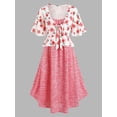 thumbnail image 1 of Blusa Heather de Talla Extra con Lazo Frontal de Flores Rosegal  Vestidos casuales de talla grande, 1 of 5