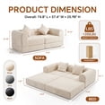 thumbnail image 2 of ELEKA Convertible Sleeper Sofa Bed,Folding Floor Mattress Couch,Sectional Couches for Living Room Cloud Couch Sofa,No Assembly Required (Beige), 2 of 11