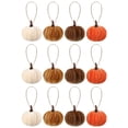 thumbnail image 2 of EDHITNR 12pcs 6cm Velvet Pumpkin Ornaments, Fall Thanksgiving Tree Hanging Decor 3 Color Sets, Autumn Harvest Home Decoration Soft Fabric Mini Pumpkins, 2 of 6