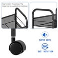 thumbnail image 3 of Simple Trending 3-Tier Mesh Rolling Kitchen Storage Cart, Black, 3 of 6