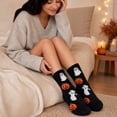 thumbnail image 5 of Halloween Mid Calf Fuzzy Socks for Women Thickened Plush Warm Knit Crew Socks with Novelty Style Soft Cushioned Perfect for Fall Winter Indoor Use and Home Lounging J, 5 of 6