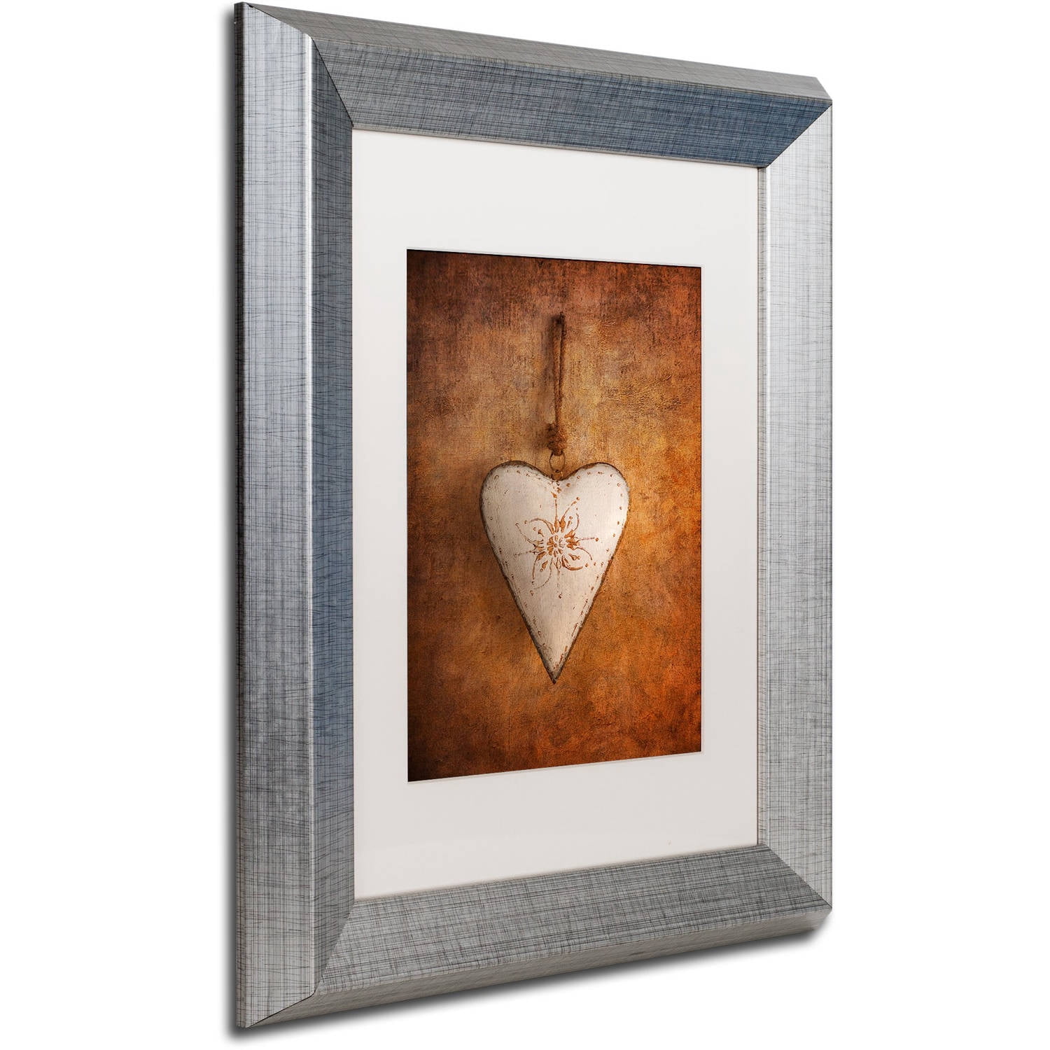 Trademark Fine Art "L'Accroche Coeur" Canvas Art by Philippe Sainte-Laudy, White Matte, Silver Frame