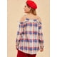 thumbnail image 3 of Blusa de hombros fría a cuadros de talla grande Rosegal Blusas Tallas Grandes, 3 of 5