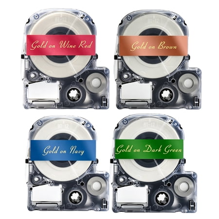 4 Pack 12mm Satin Ribbon Refill Label Tape Compatible for LabelWorks LW400 LW300 LW500 LW600P LW700 LW-K200PX