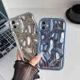 thumbnail image 3 of for iPhone 11 Case, Water Ripple Wave Meteorite Bubble Pattern Chrome Plating Soft Compatible with iPhone Case (Light Black,iPhone 11), 3 of 14