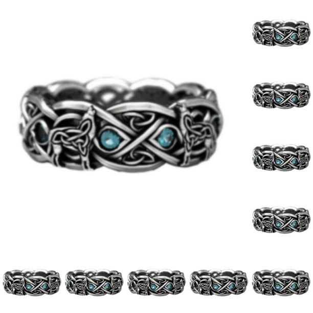 Anillo Punk Vintage Qarigey de aleación con accesorios de moda para amantes Retro CR6474 6