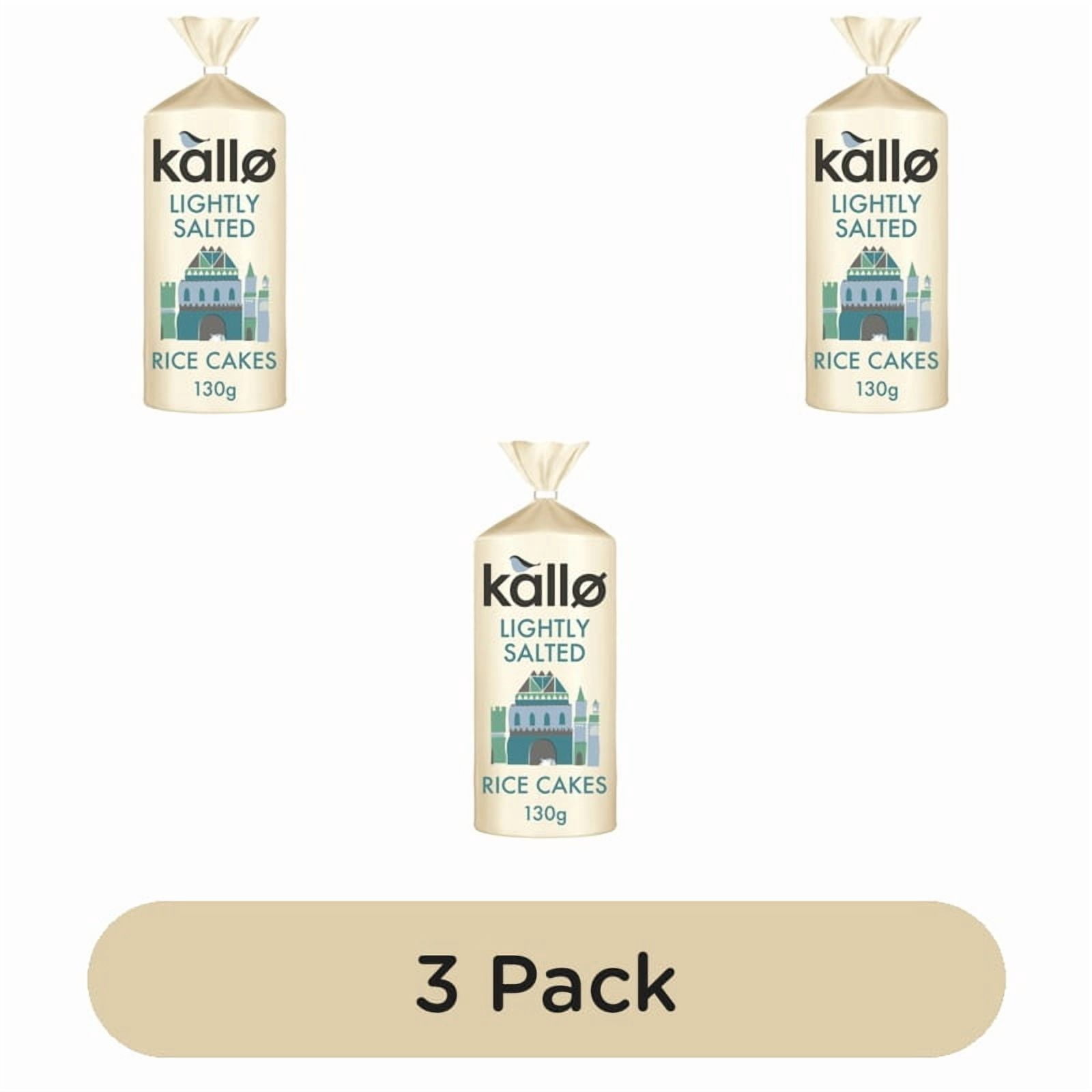 Kallo Lightly Salted Wholegrain Rice Cakes 130g, British Import (Pack of 3)