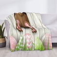 thumbnail image 3 of Zufioo Brown Bunny Print Horizontal Flannel Blanket, Anti-wrinkle, Anti-shrinkage, Anti-allergic Plush Blanket, Household Items Suitable for Bedroom-40"x30", 3 of 6