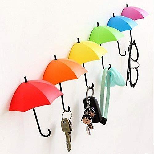 Llave autoadhesiva de 6 piezas para puerta de pared, gancho para ropa, soporte para paraguas, accesorios decorativos para decoración del hogar, accesorios para regalo Afortunado Sencillez